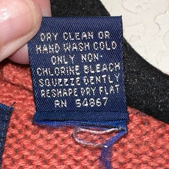 OBR Orange Rust Open Crochet Front Button Down Cardigan - Picture 6 of 6